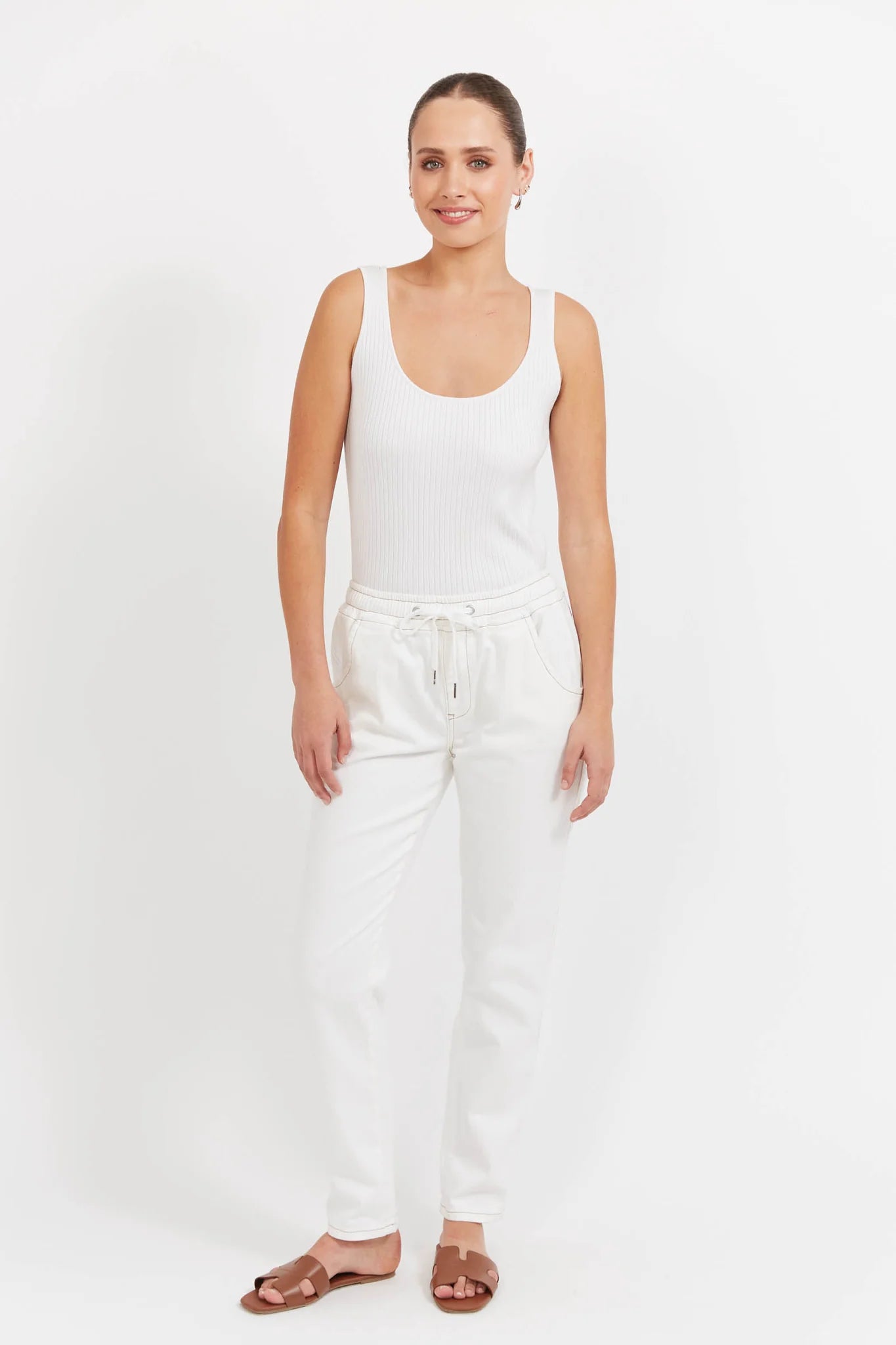 Haven Dalton Denim Pant White