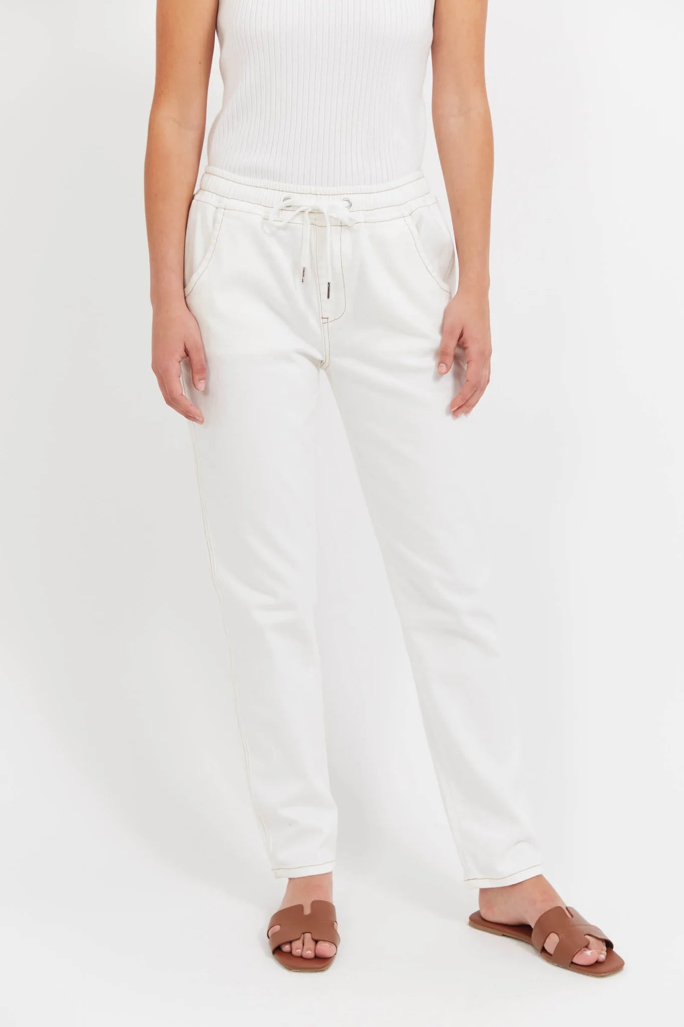 Haven Dalton Denim Pant White