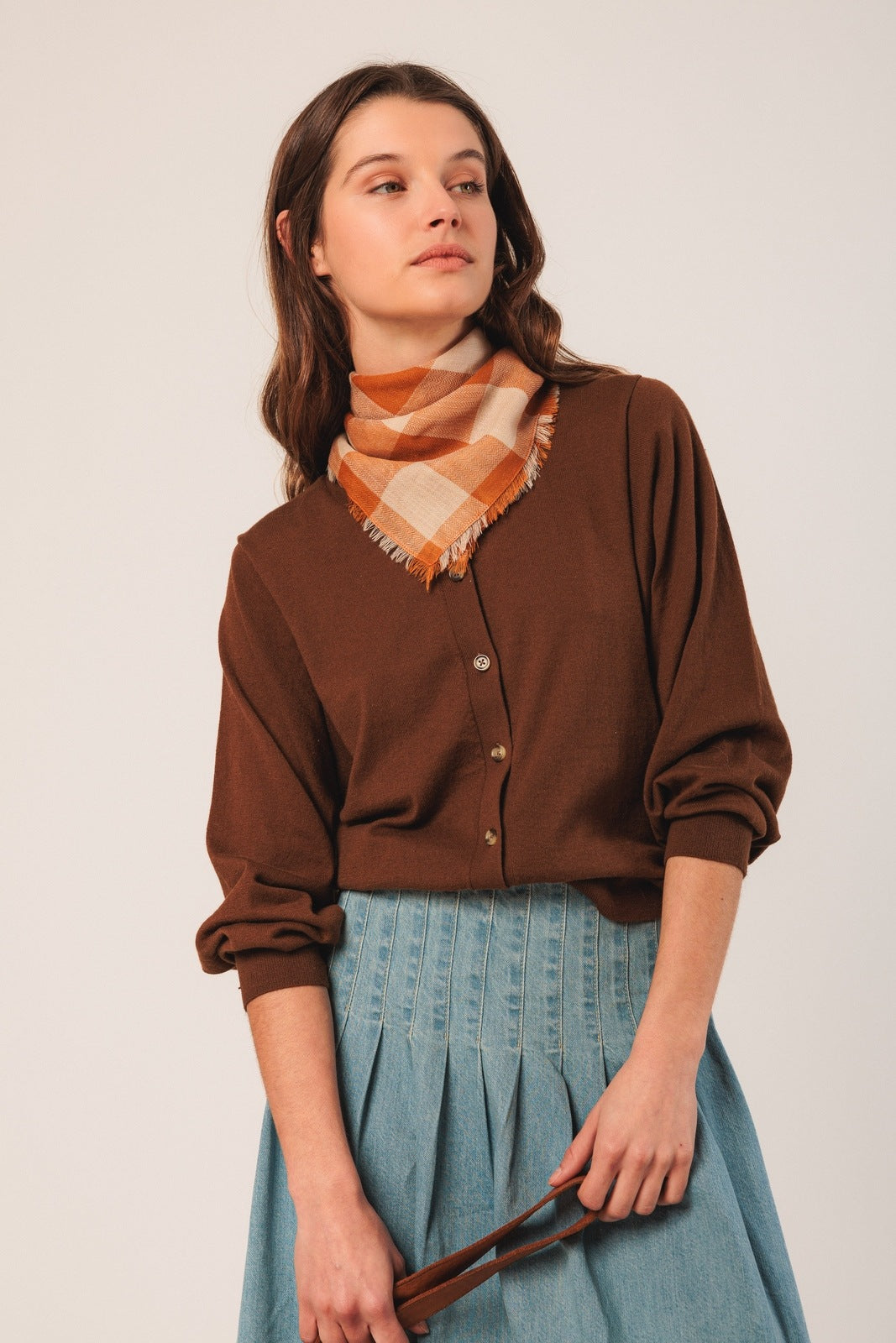 Indi & Cold Vichy Check Scarf RG714 Calabaza