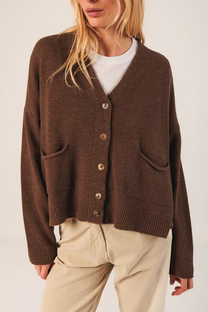 Indi & Cold FG506 Cashmere Cardigan Topo