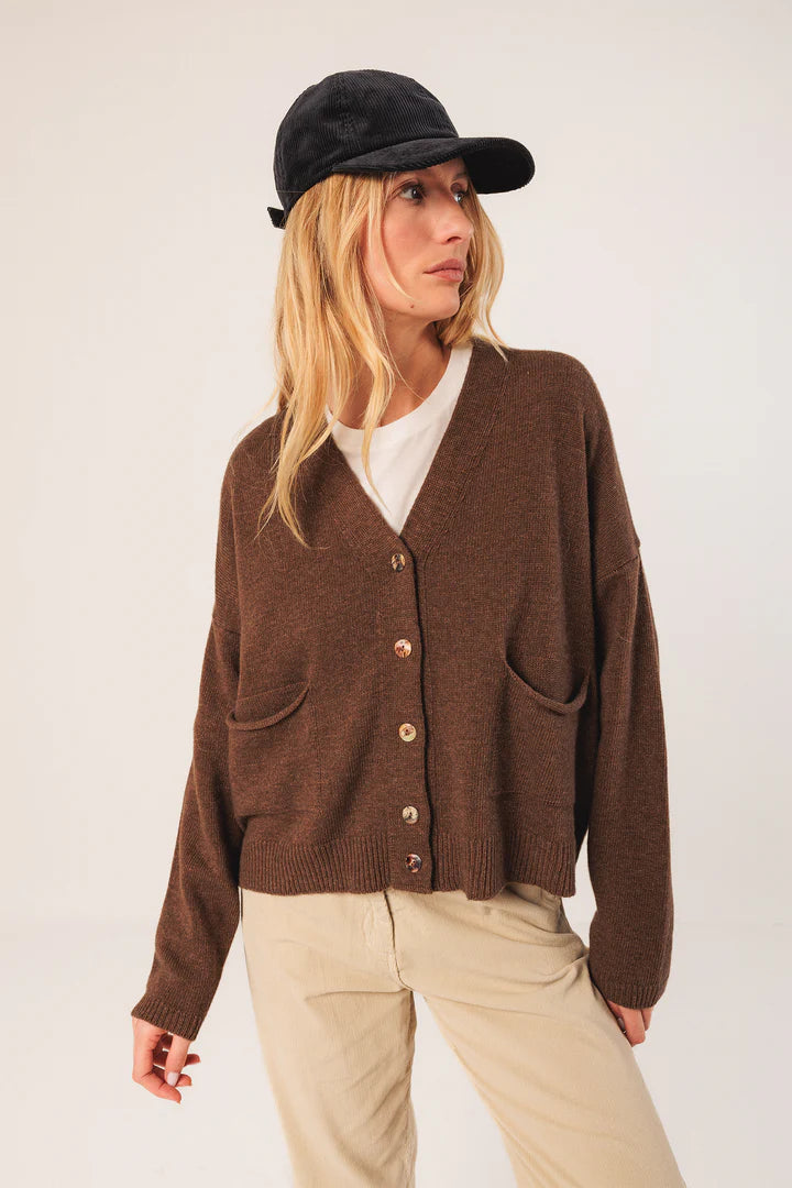 Indi & Cold FG506 Cashmere Cardigan Topo
