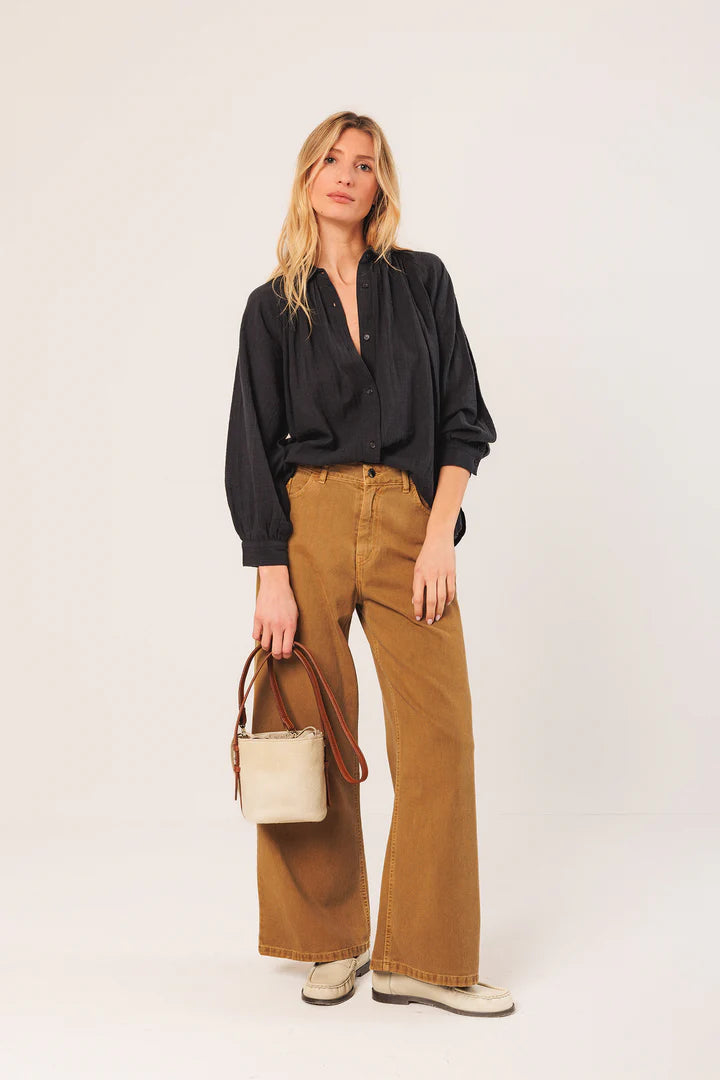 Indi & Cold Cowhide Leather Handbag Stone RH738