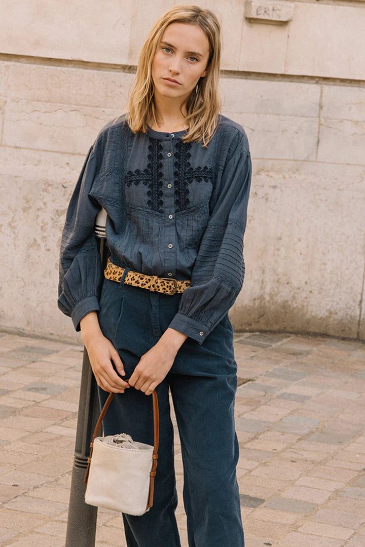 Indi & Cold Cowhide Leather Handbag Stone RH738