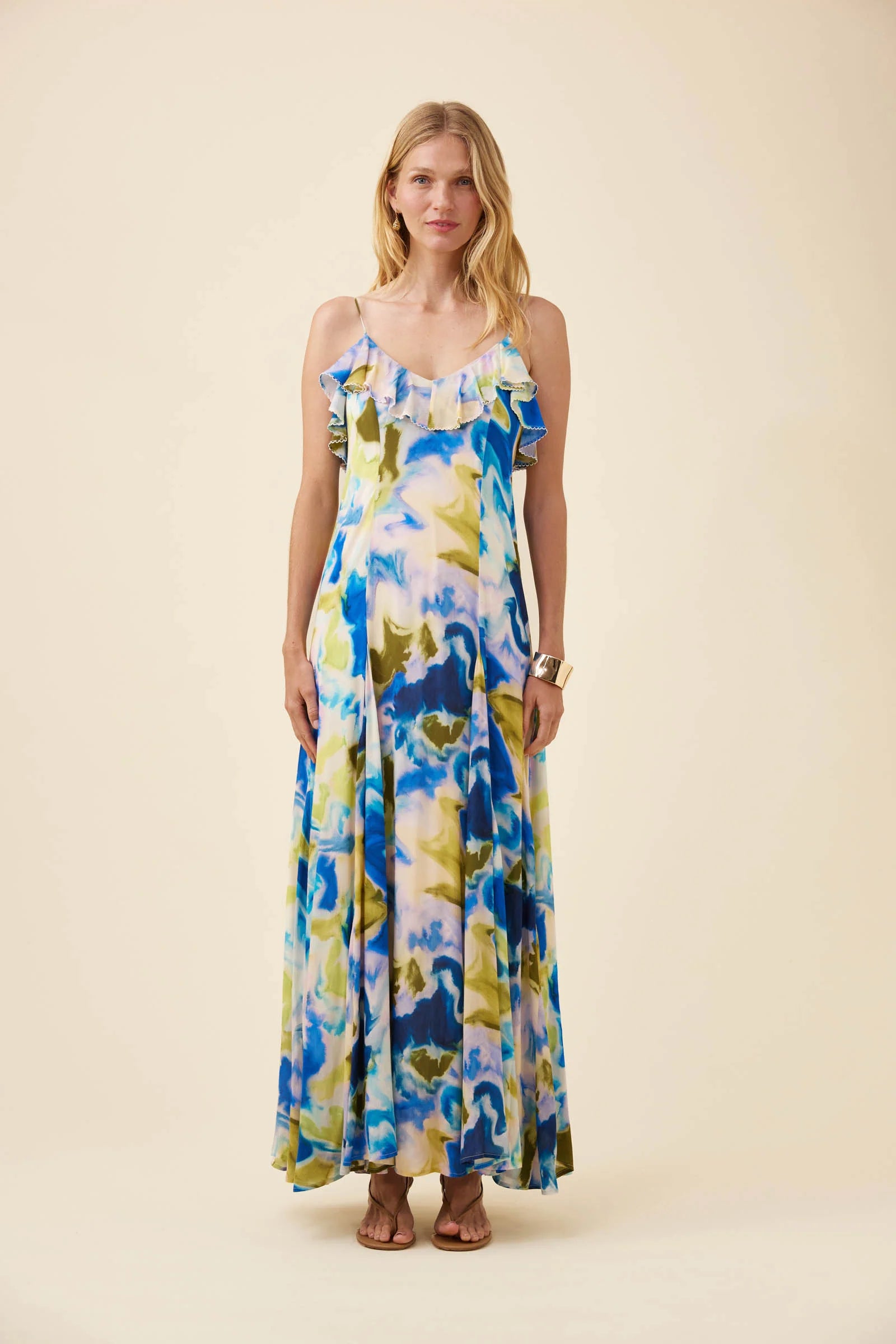 Isle of Mine Frida Tank Maxi Dress Watercolour