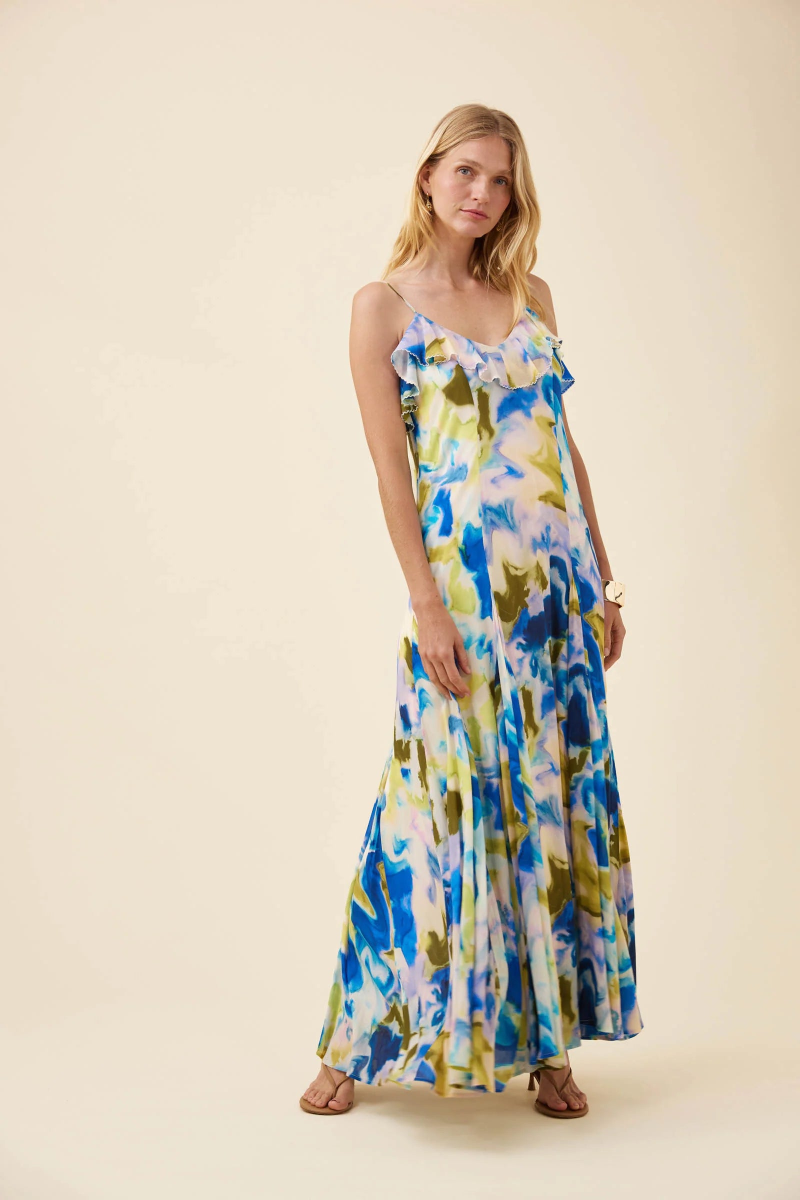 Isle of Mine Frida Tank Maxi Dress Watercolour
