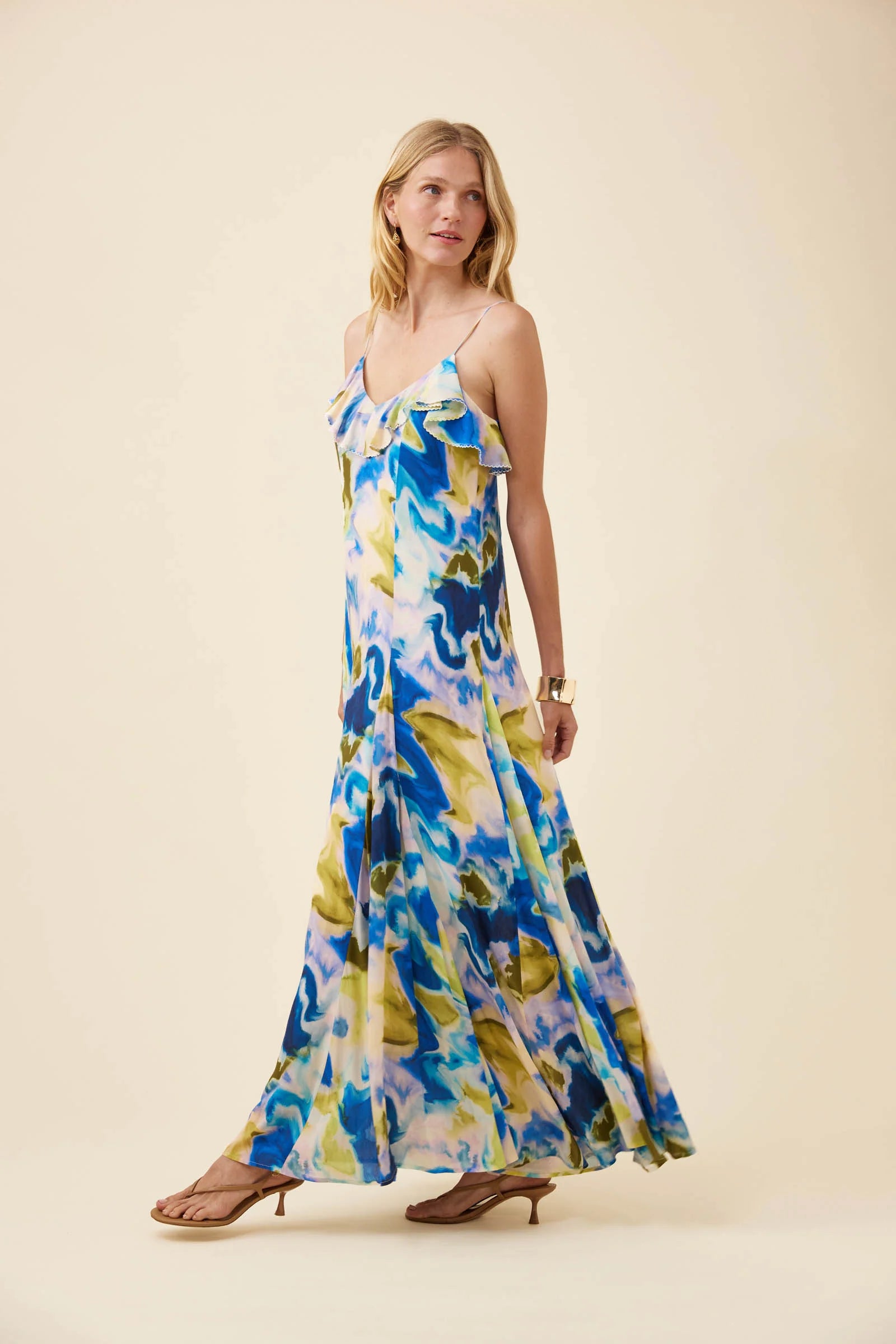 Isle of Mine Frida Tank Maxi Dress Watercolour
