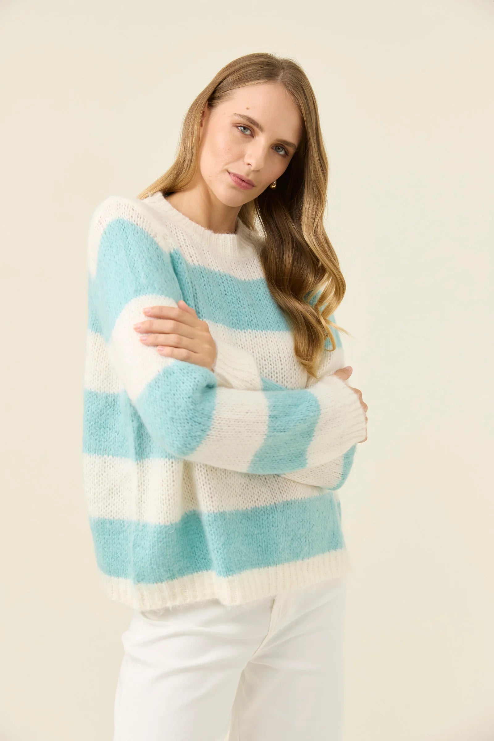 Isle of Mine Pallas Stripe Jumper Ice Blue