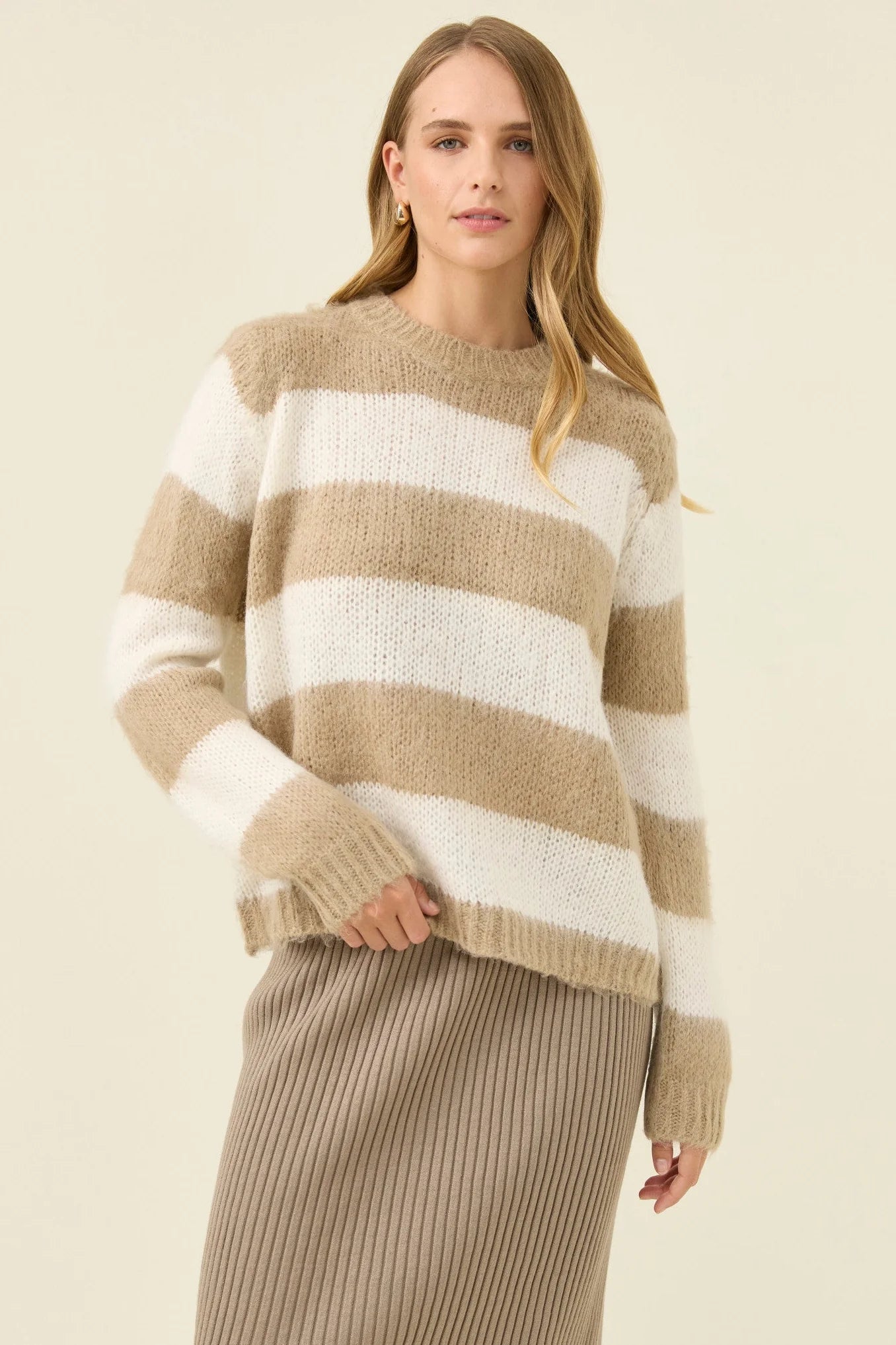 Isle of Mine Pallas Stripe Jumper Stone