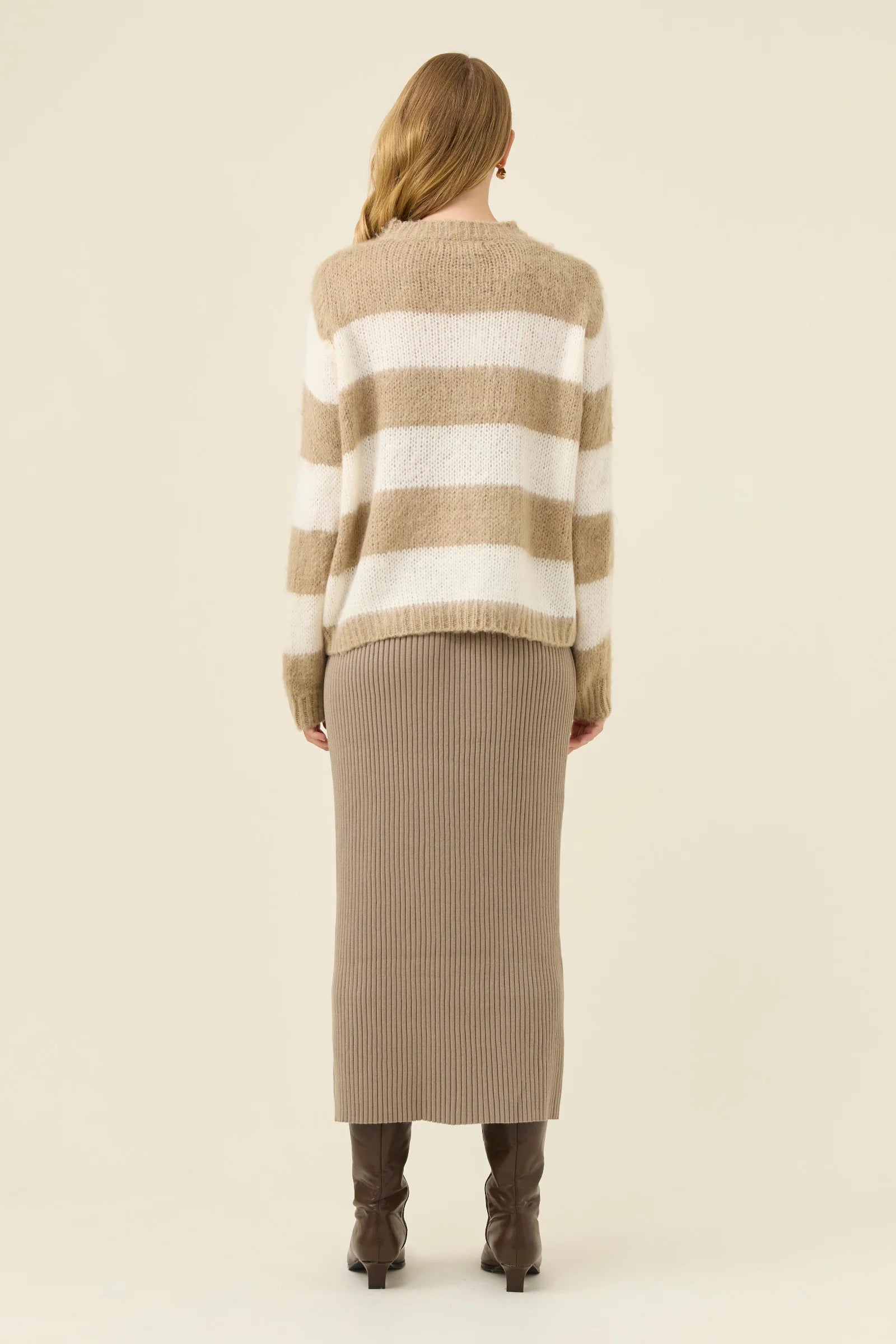 Isle of Mine Pallas Stripe Jumper Stone