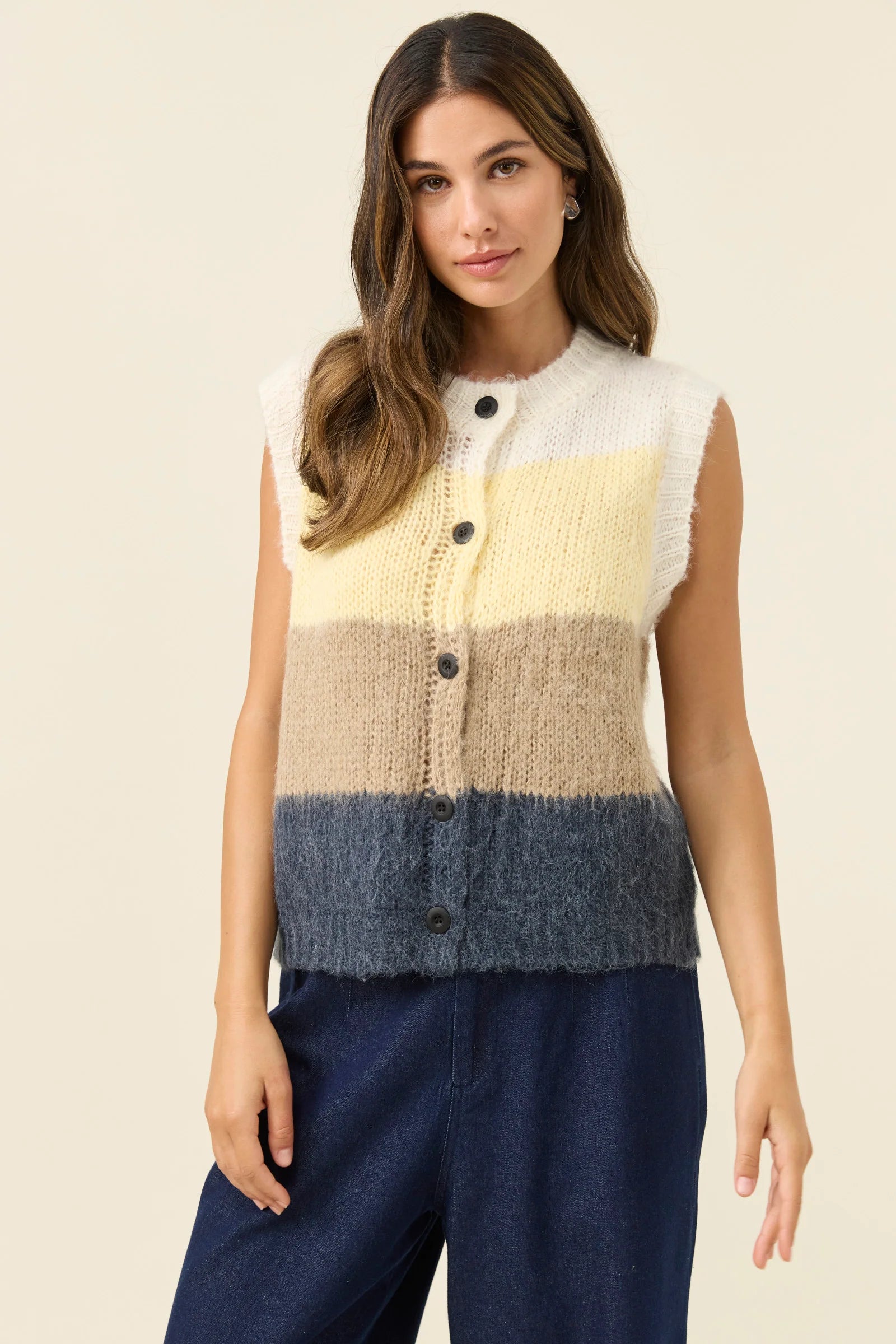 Isle of Mine Pallas Stripe Knit Vest Butter