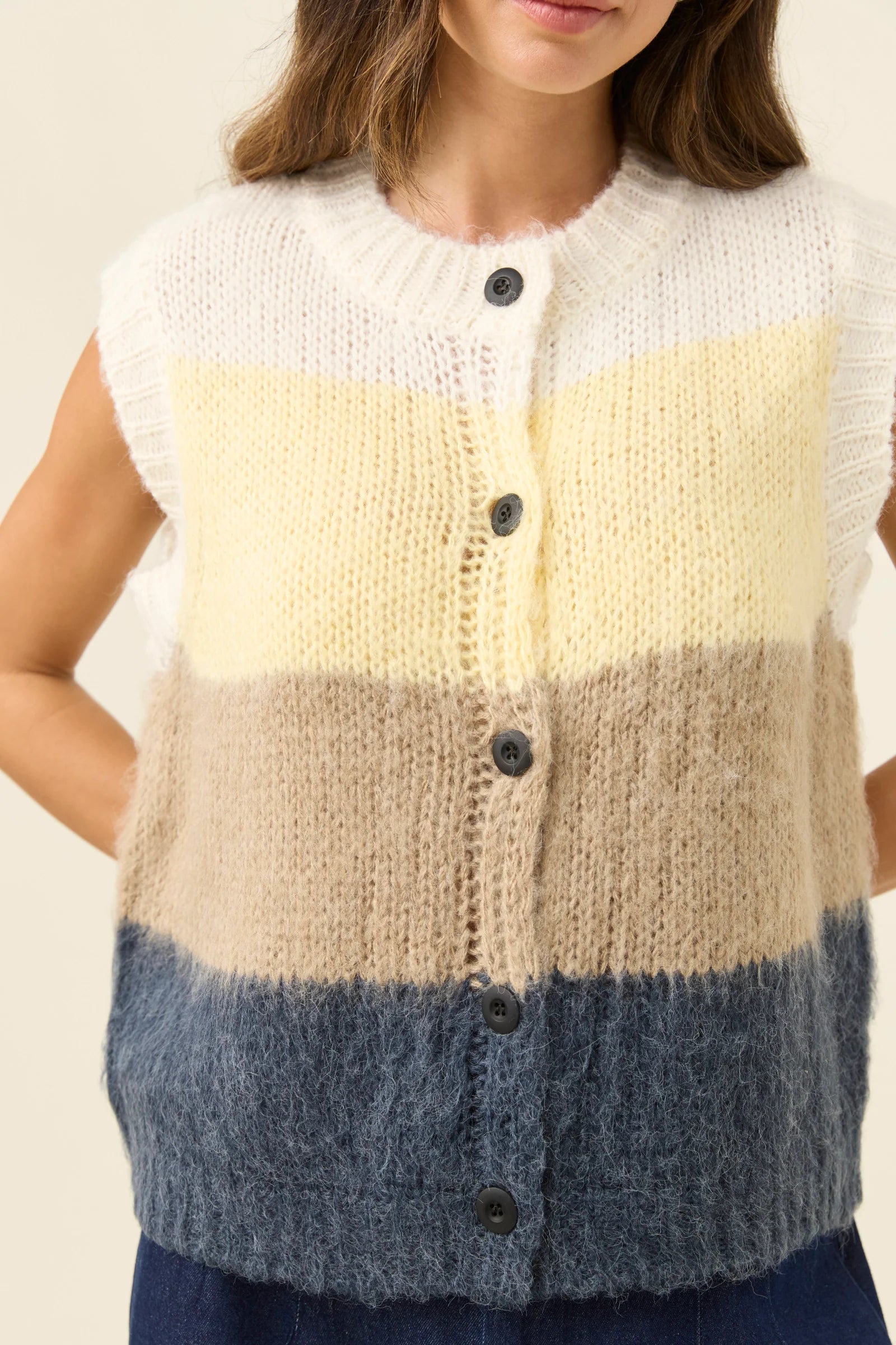 Isle of Mine Pallas Stripe Knit Vest Butter