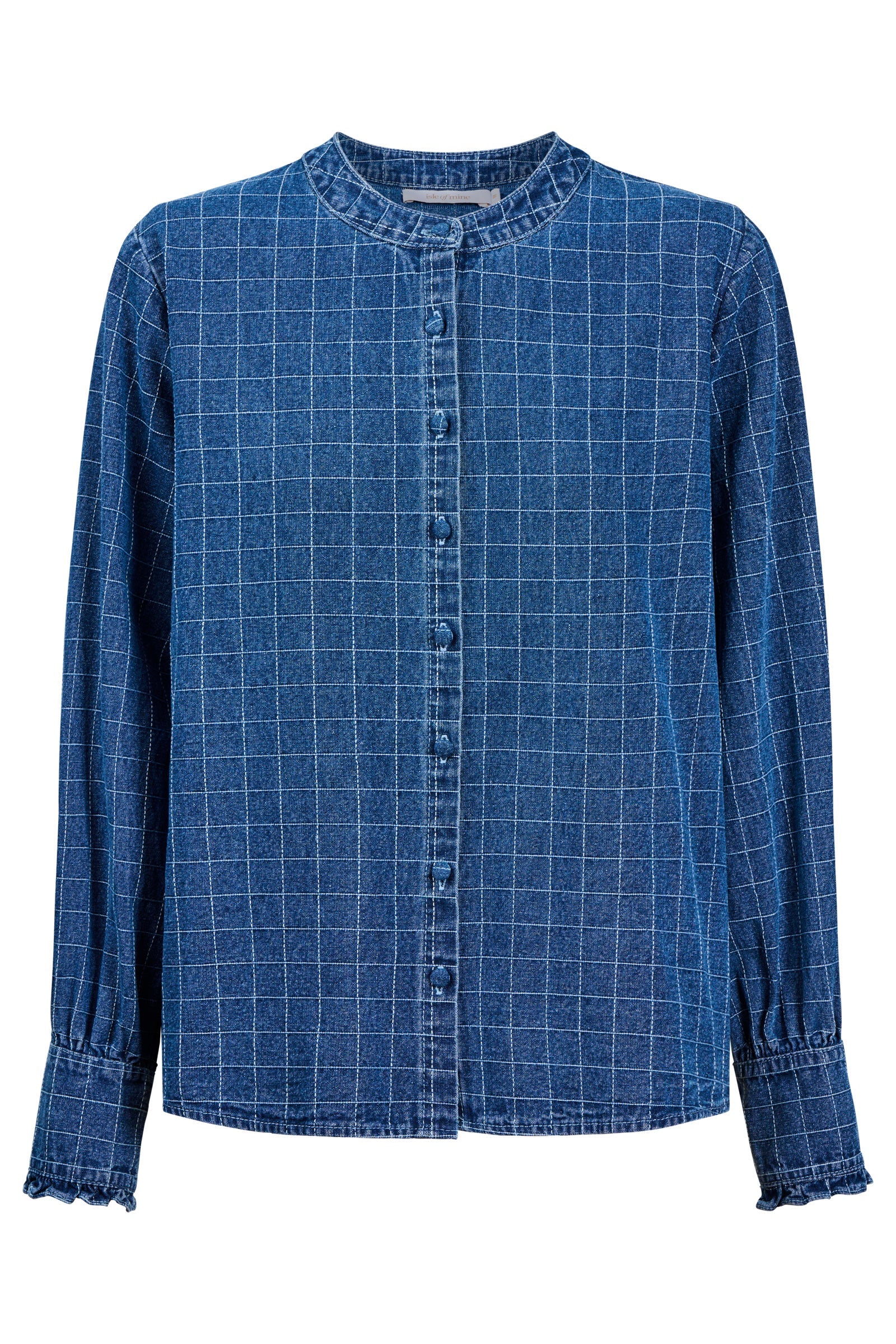 Isle of Mine Sloane Denim Frill Shirt Check
