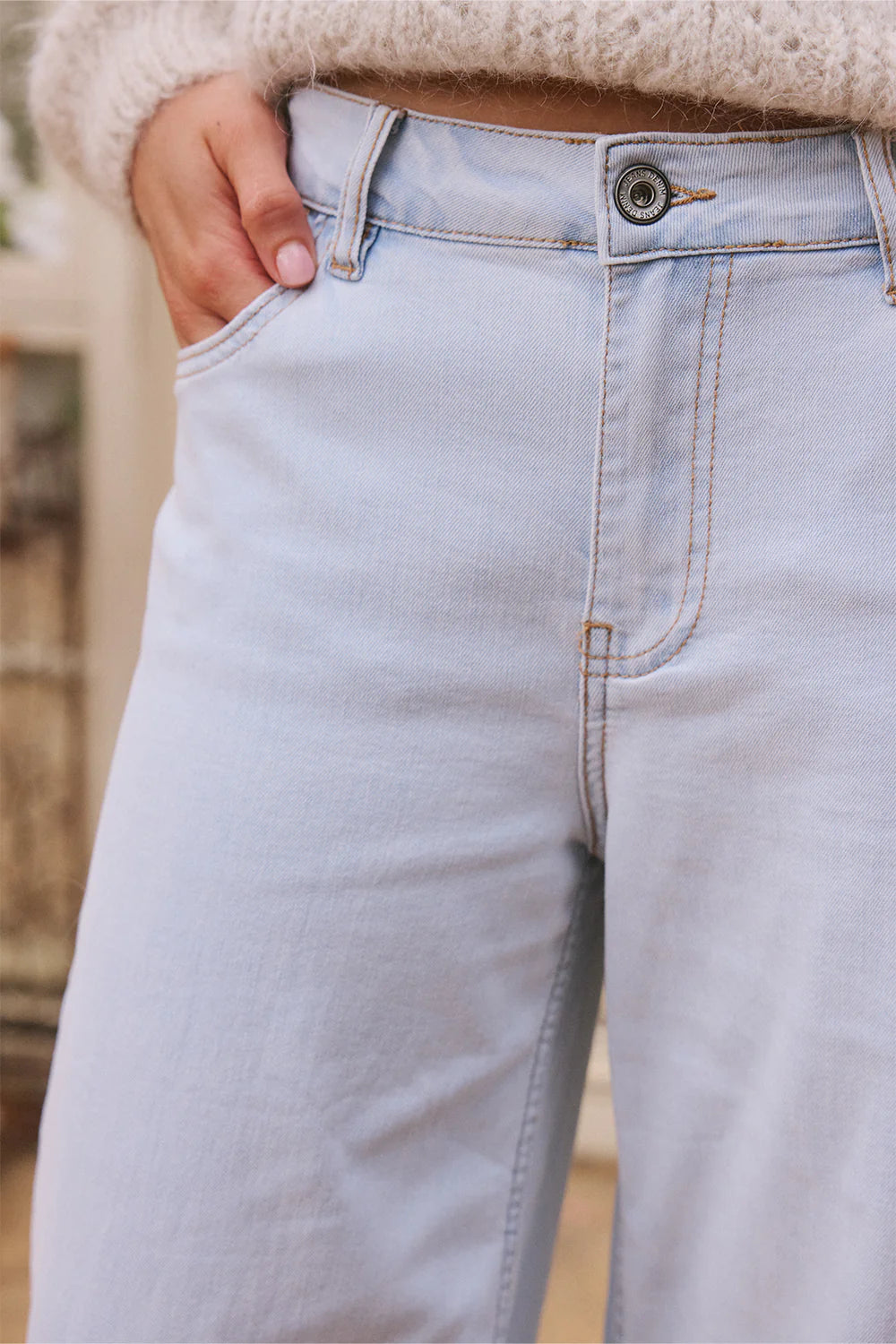 Italian Star Dusty Wide Leg Jean Light Denim