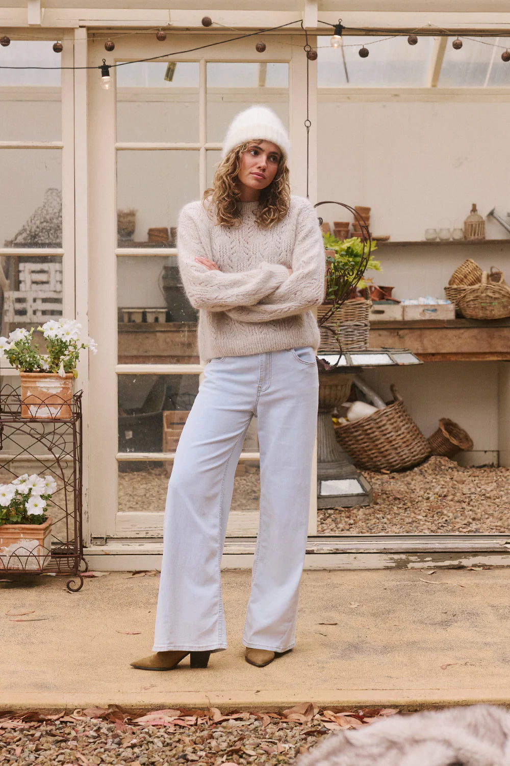 Italian Star Dusty Wide Leg Jean Light Denim