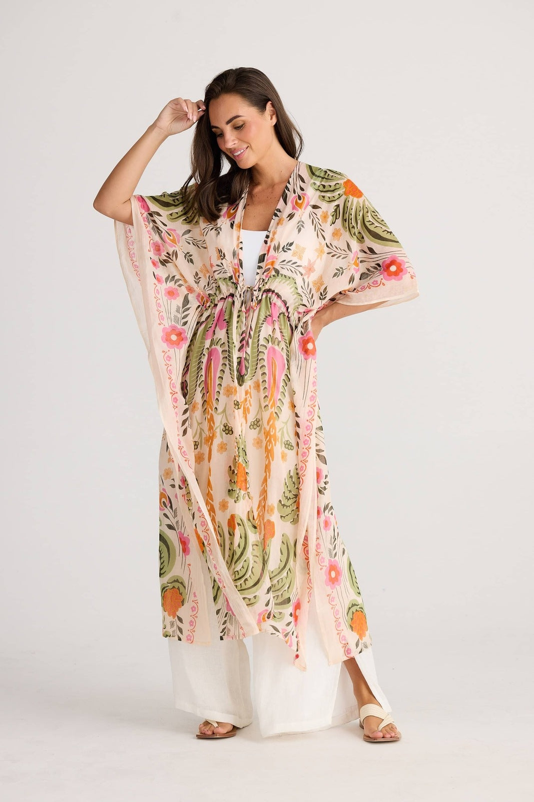 Holiday Asta Long Kaftan Palm