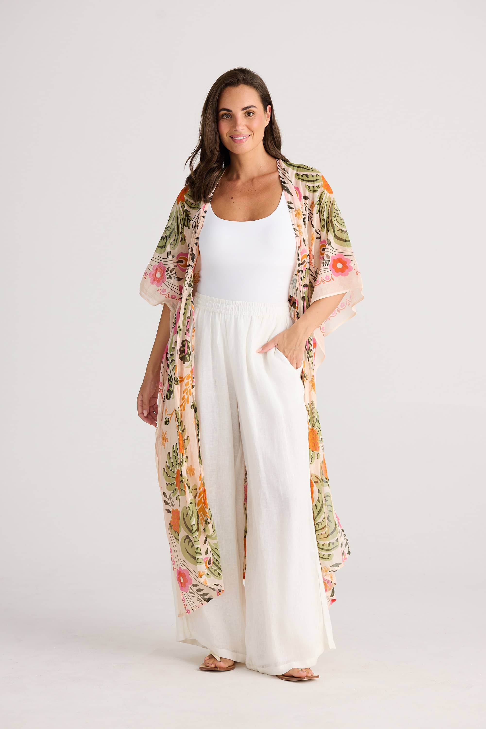 Holiday Asta Long Kaftan Palm