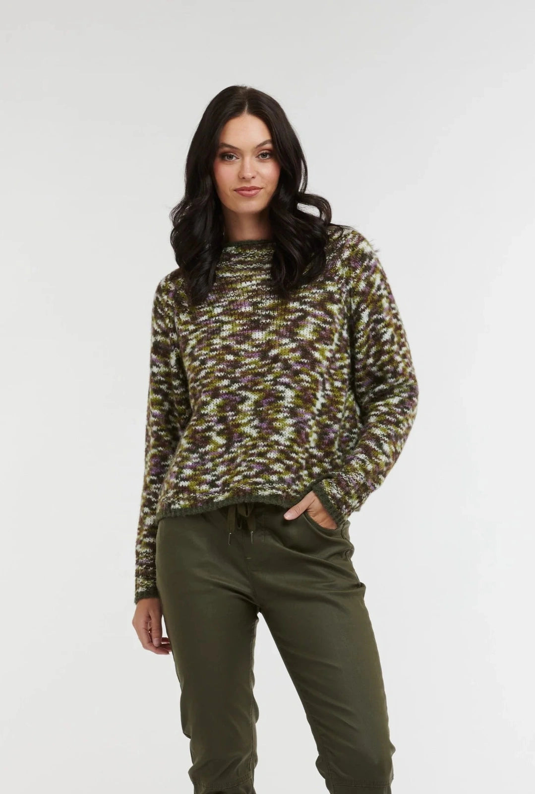 Italian Star Speckled Knit Military OS
