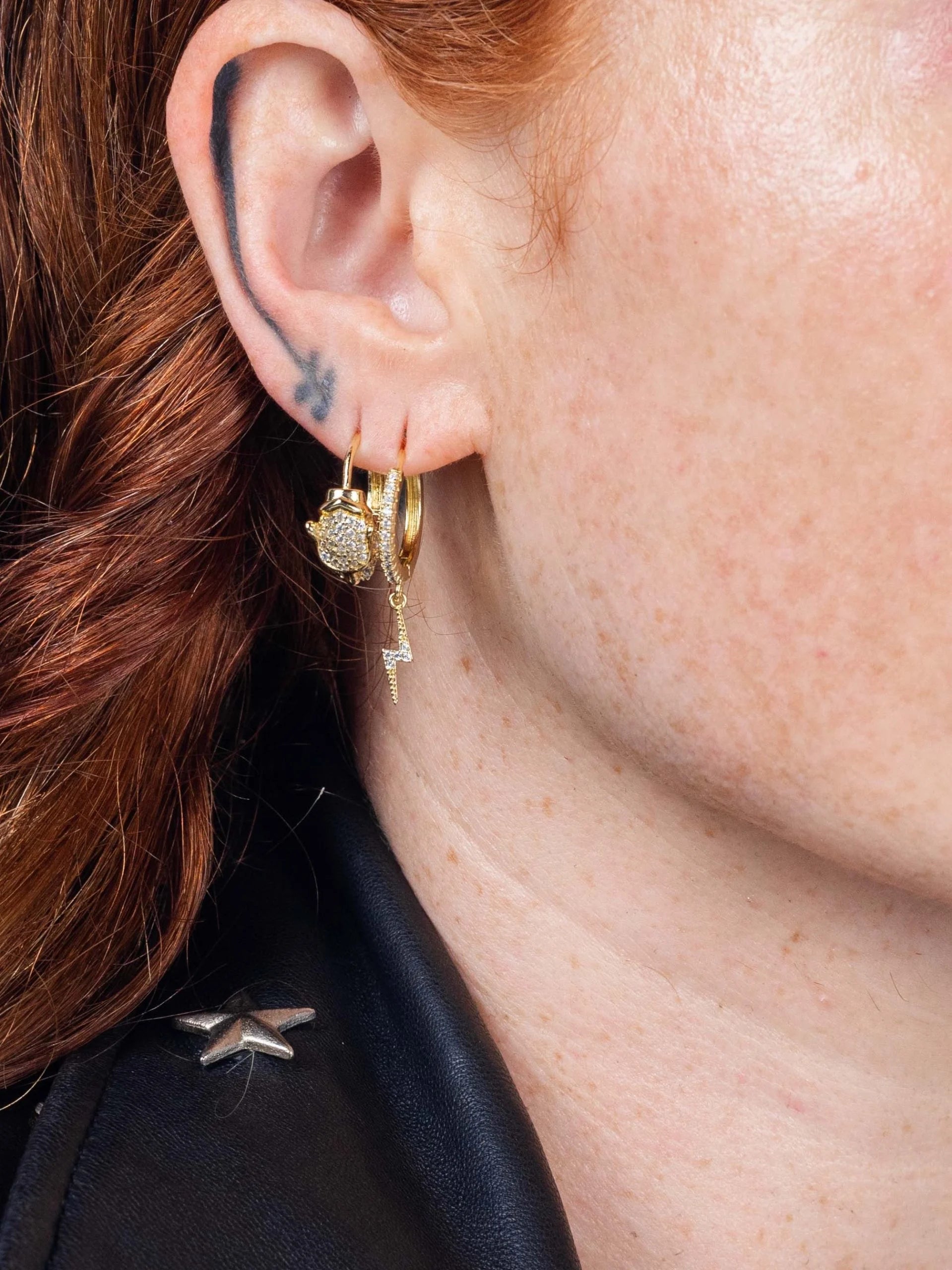 Mē the Label Jaguar Hoop Earrings Gold