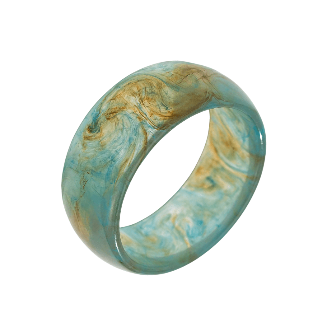 Mē the Label Large Bangle Blue Brown Swirl