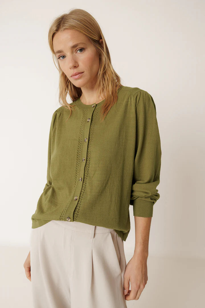 Indi & Cold Cotton Cardigan VV26TK506 Khaki