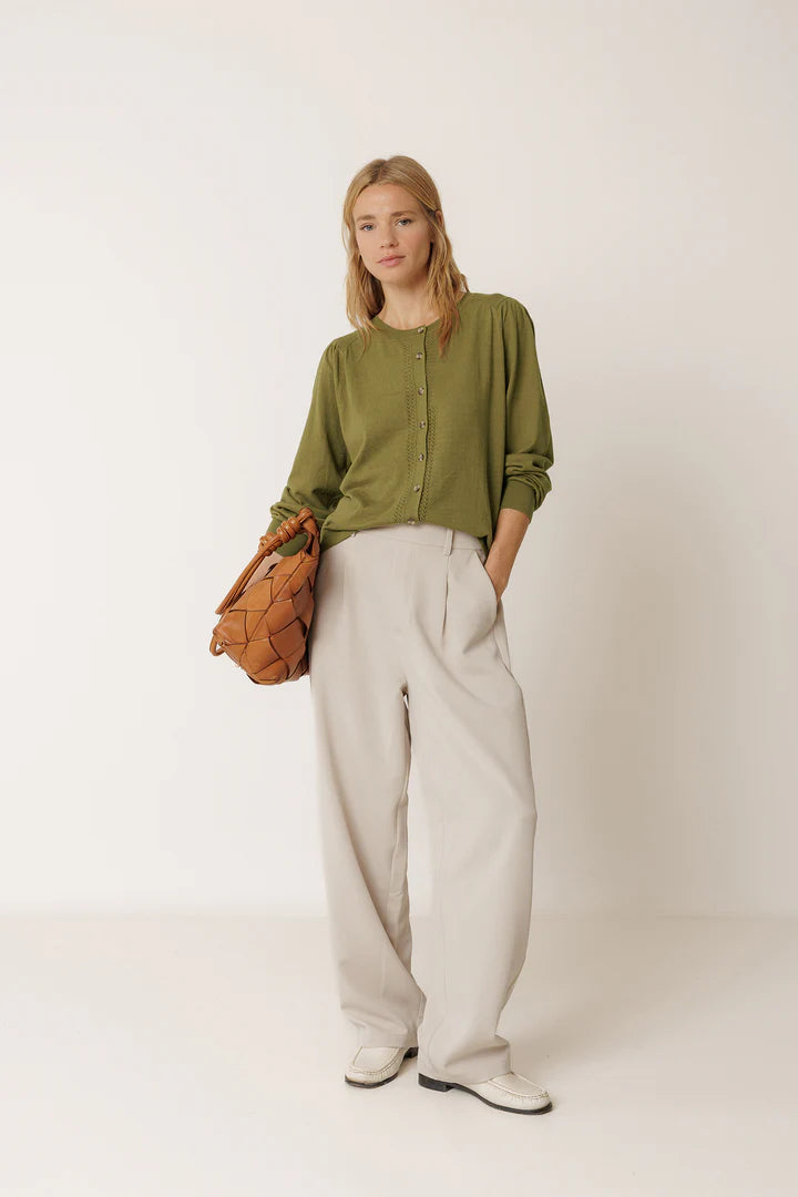 Indi & Cold Cotton Cardigan VV26TK506 Khaki