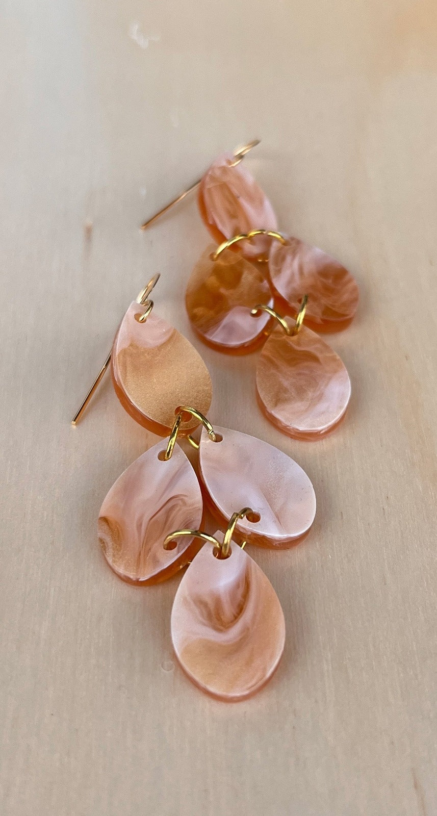 Hagen & Co Wanderlust Earrings Paris Neutrals Peach Swirl