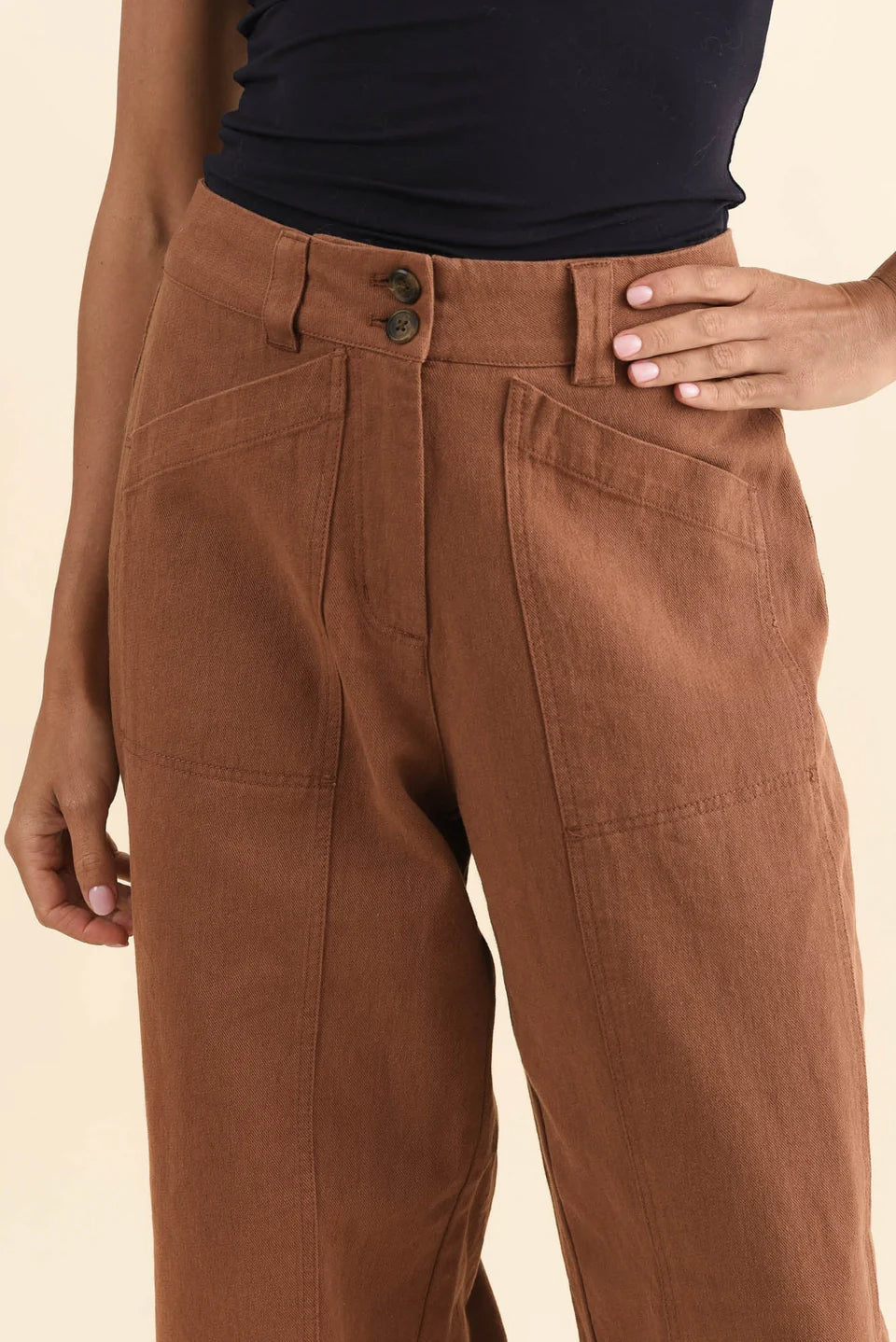 Pol Bronel Barrel Pant Toffee