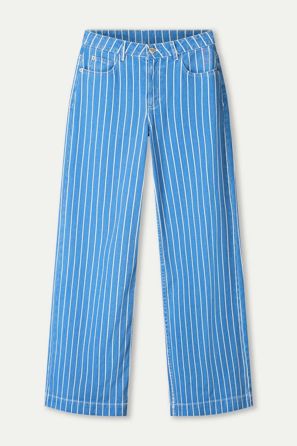 Pom Amsterdam Jeans Denim Stripes Blue