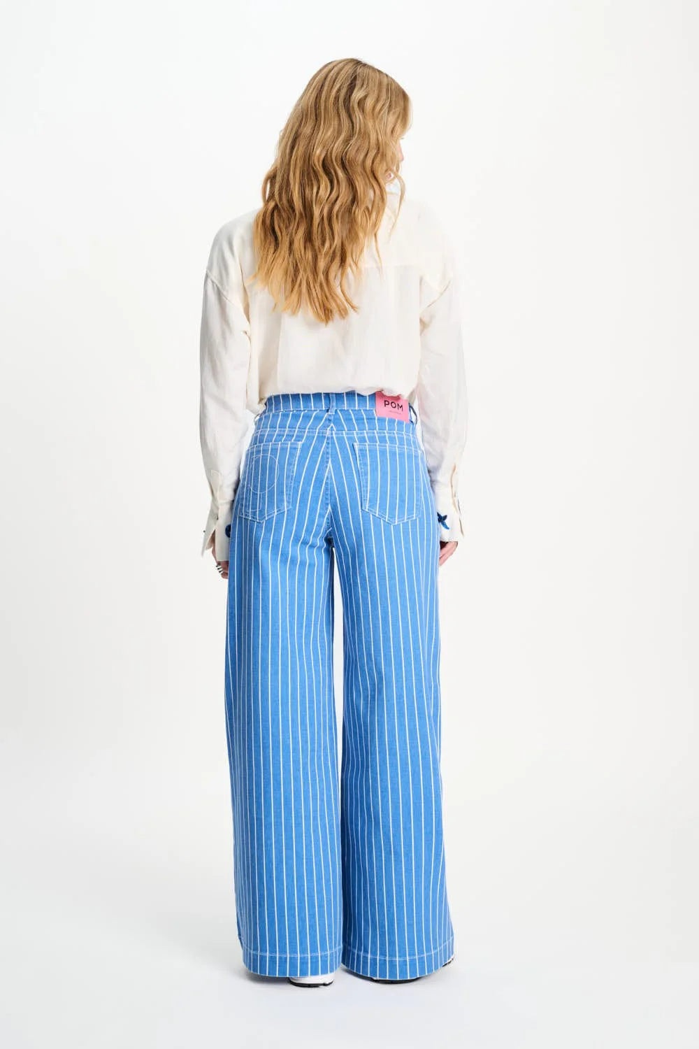 Pom Amsterdam Jeans Denim Stripes Blue