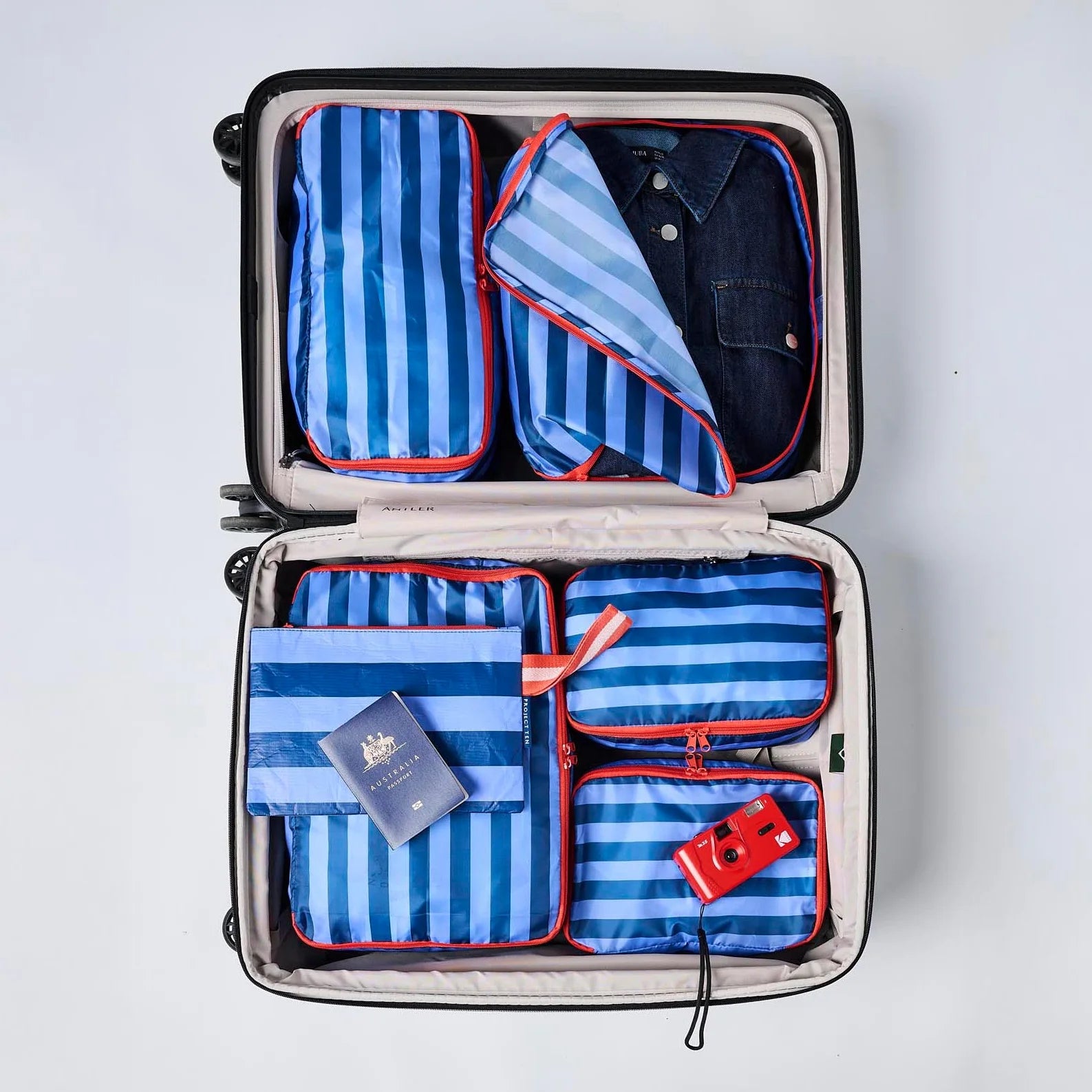 Project Ten Packing Cube Set Blue Stripe