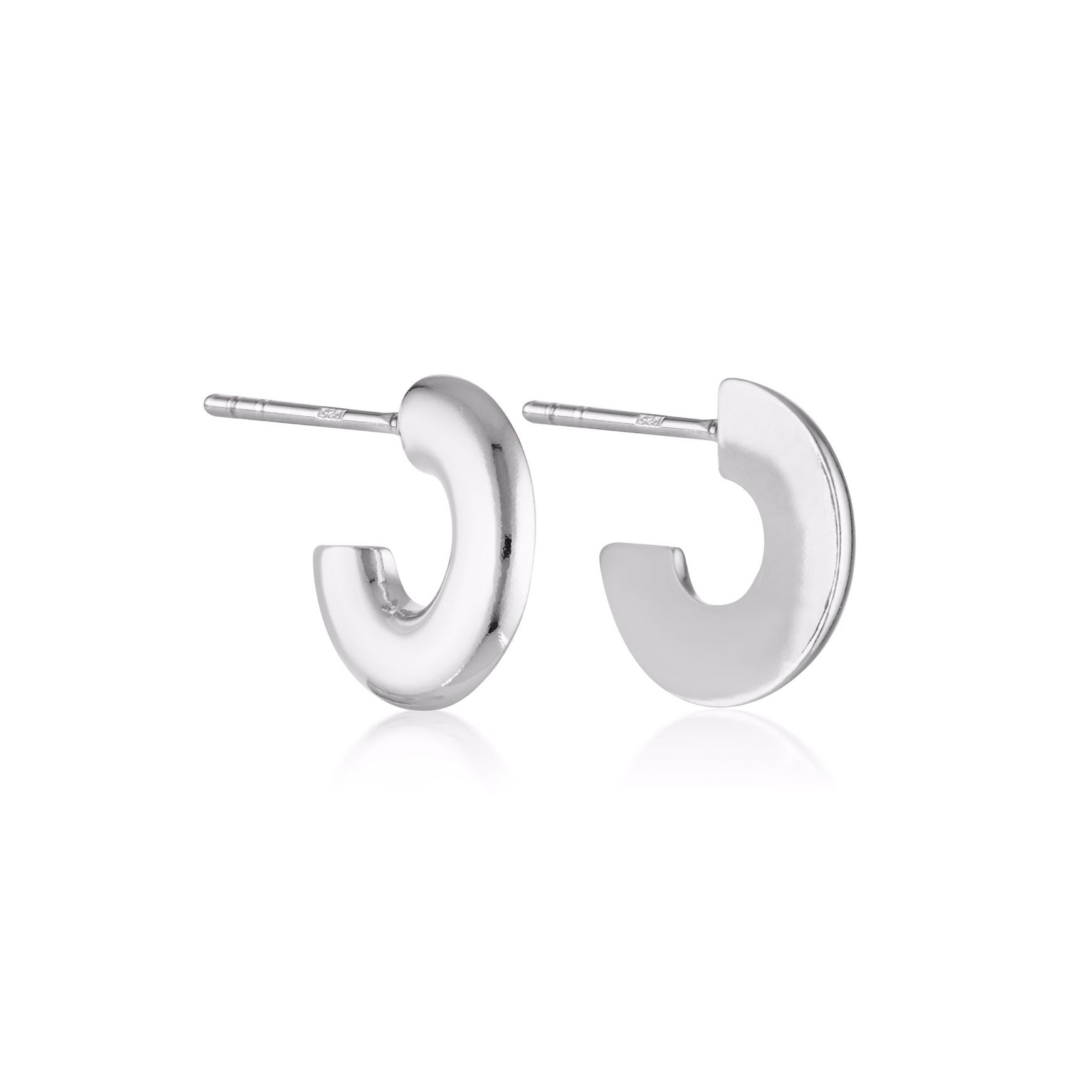 Linda Tahija Round Profile Hoop Earrings Silver