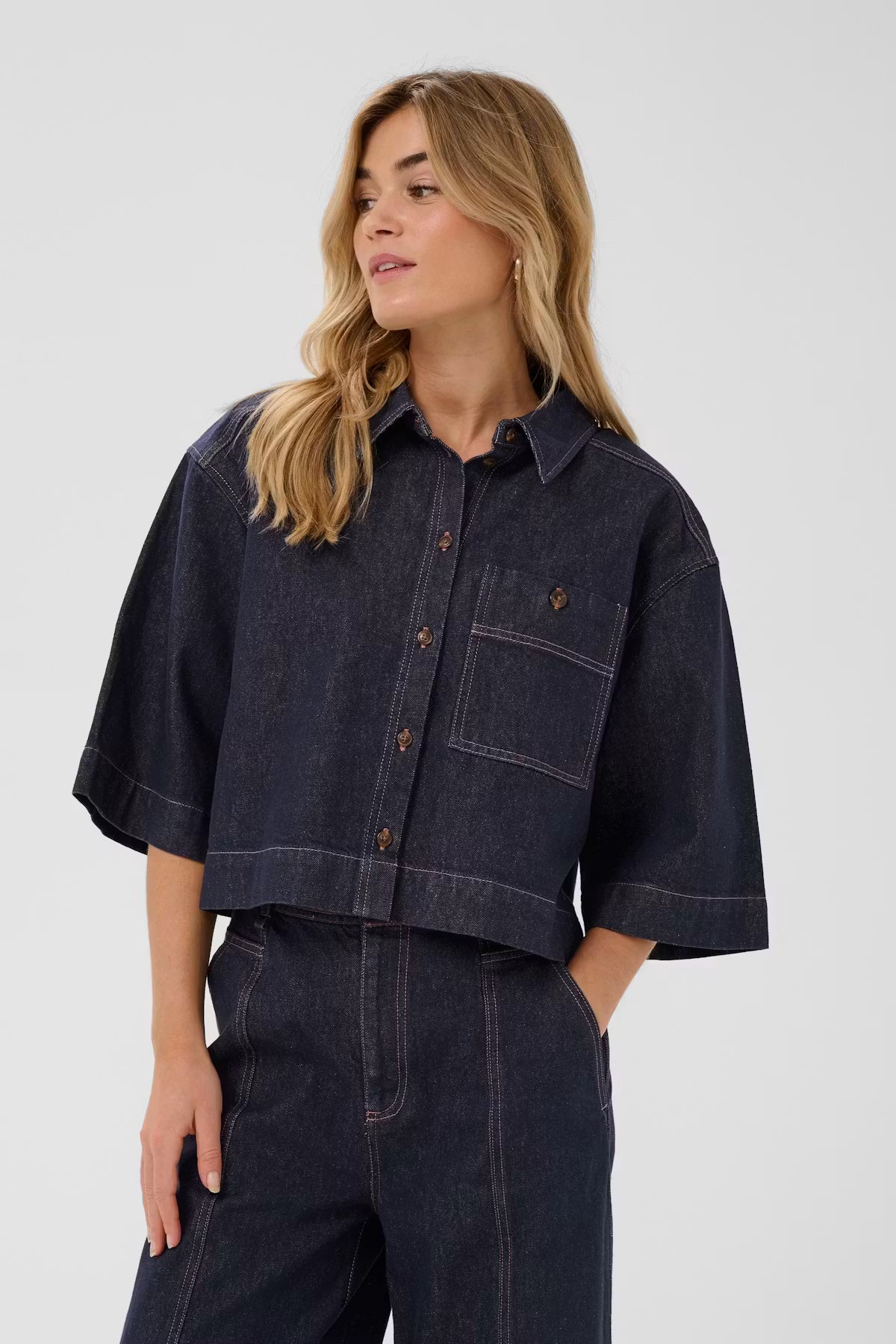 Saint Tropez PoseySZ Shirt Dark Blue Denim