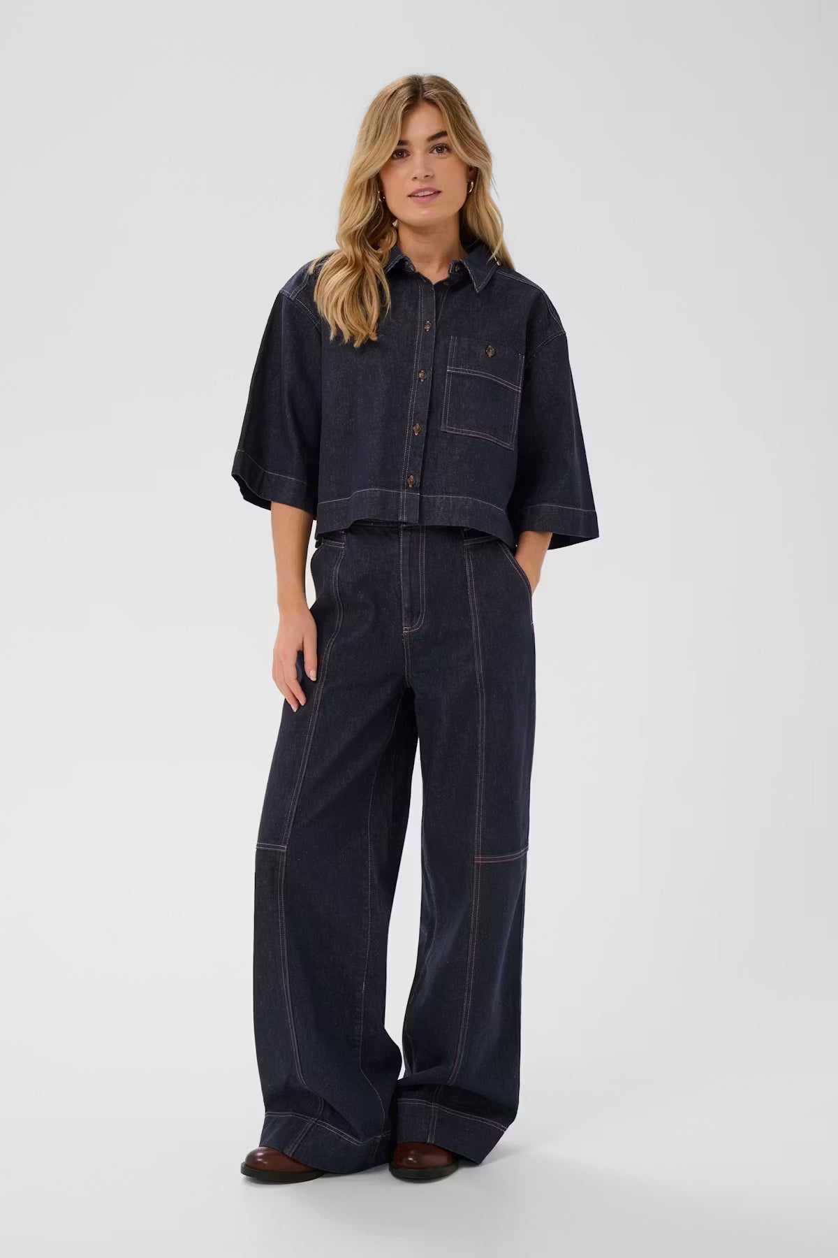 Saint Tropez PoseySZ Shirt Dark Blue Denim