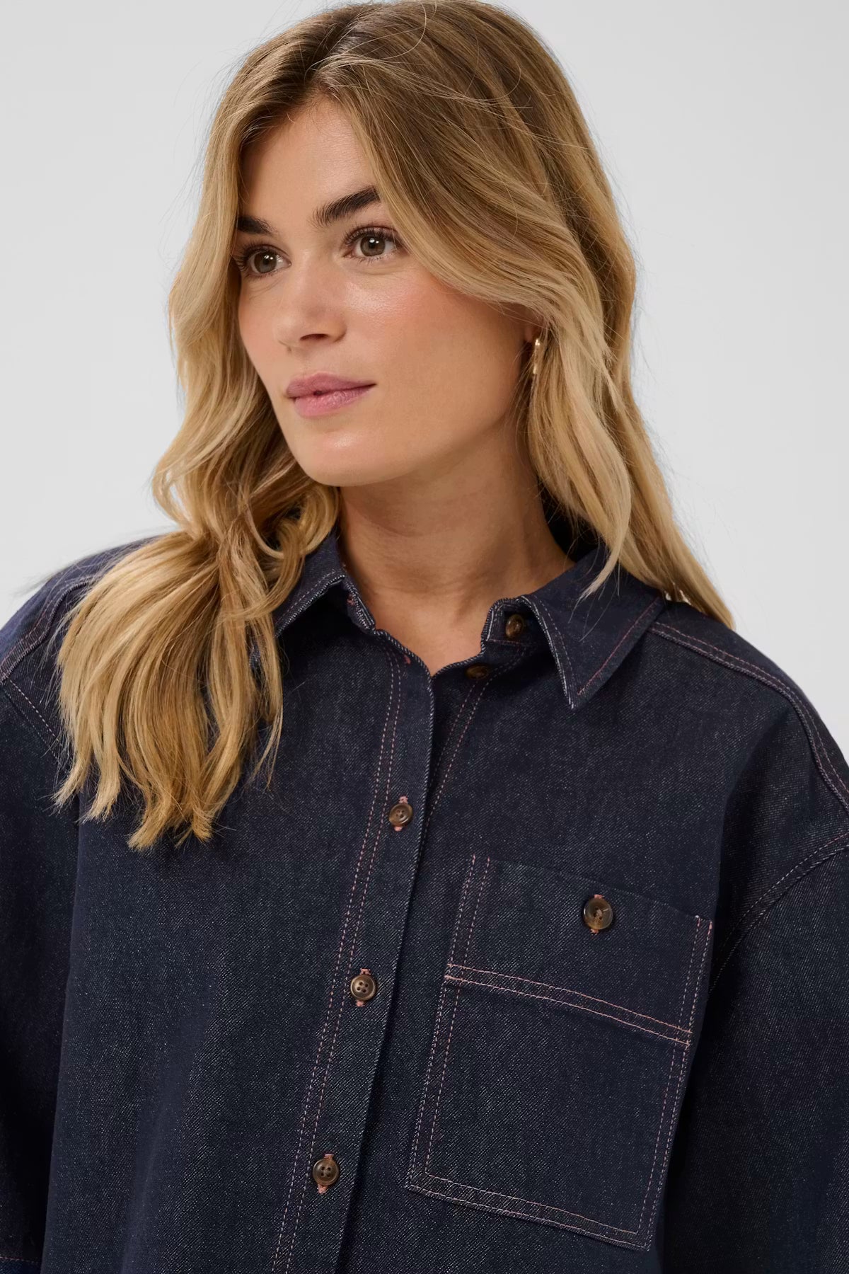 Saint Tropez PoseySZ Shirt Dark Blue Denim