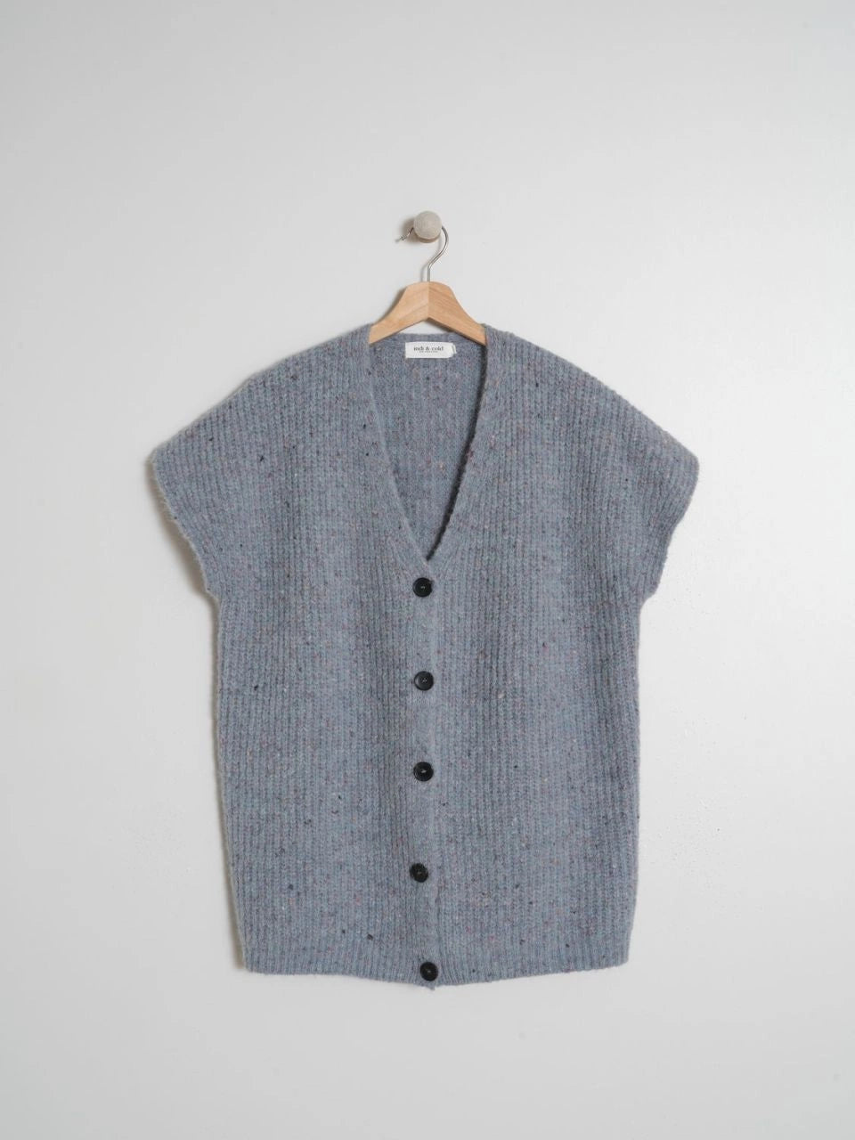 Indi + Cold Nepped Knitted Waistcoat Sky