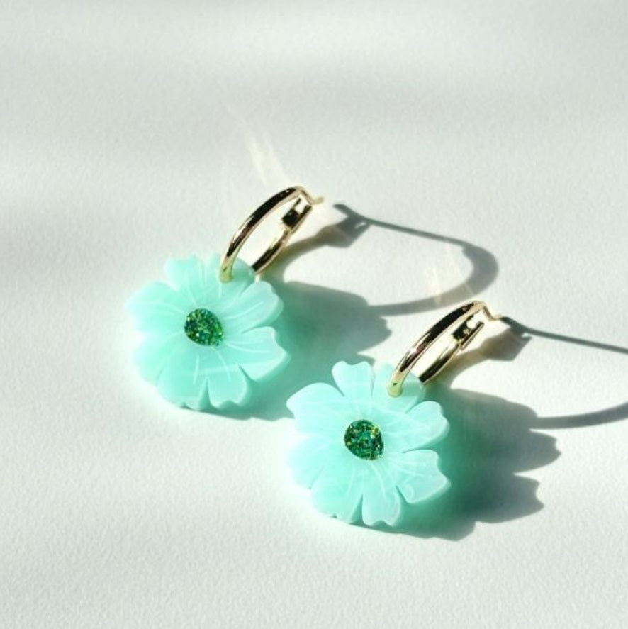 Hagen & Co Wildflowers Earrings Aqua