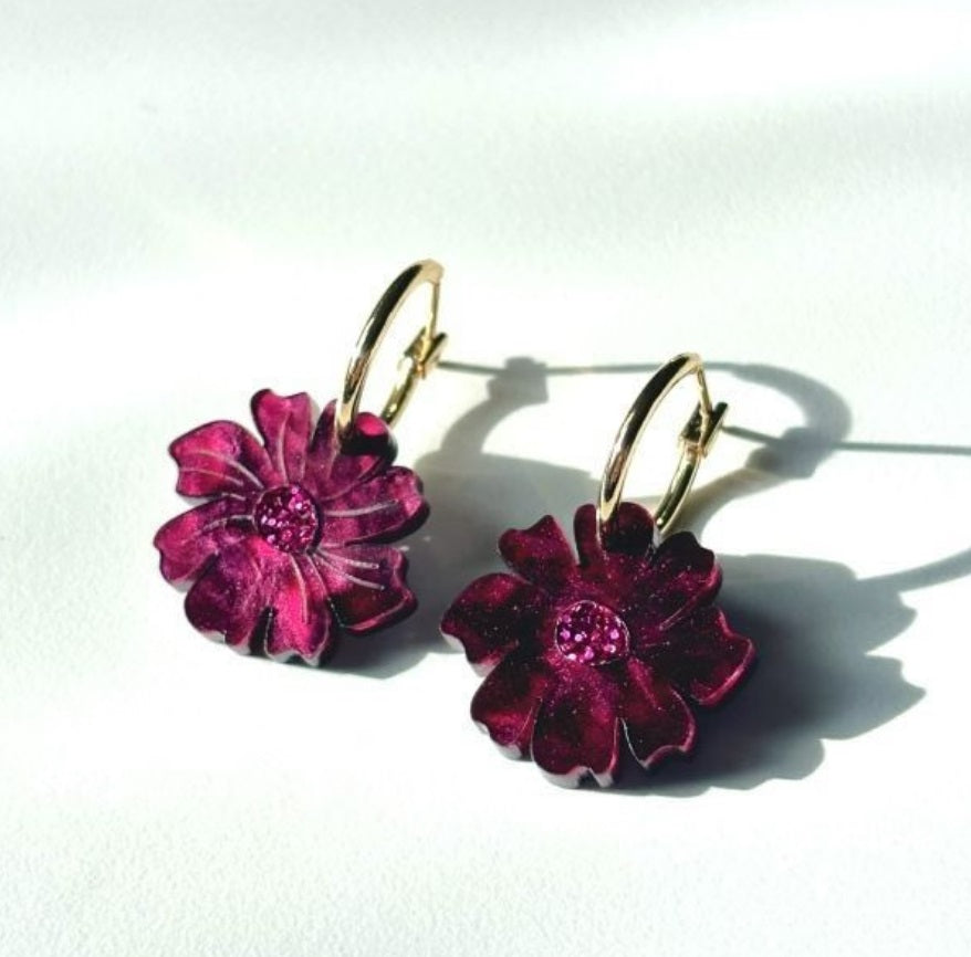 Hagen & Co Wildflowers Earrings Merlot