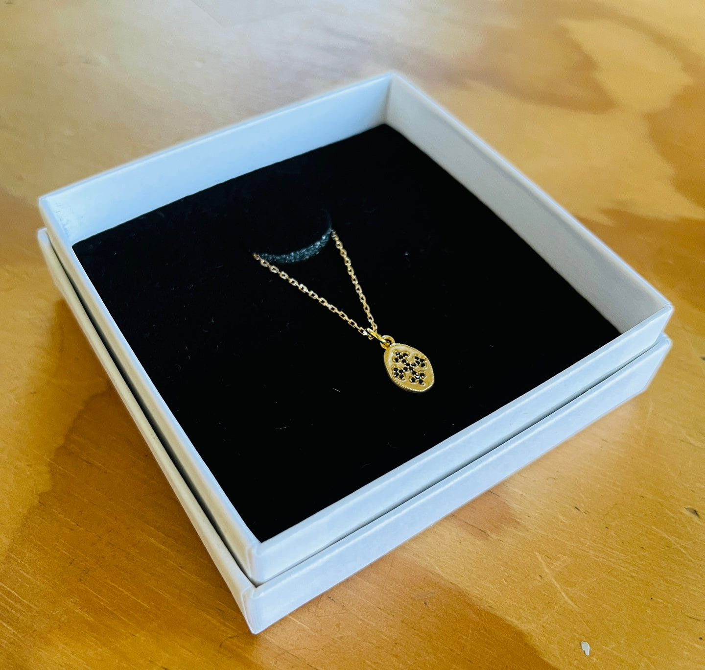 Maison Em Brushed Medal Gold Necklace