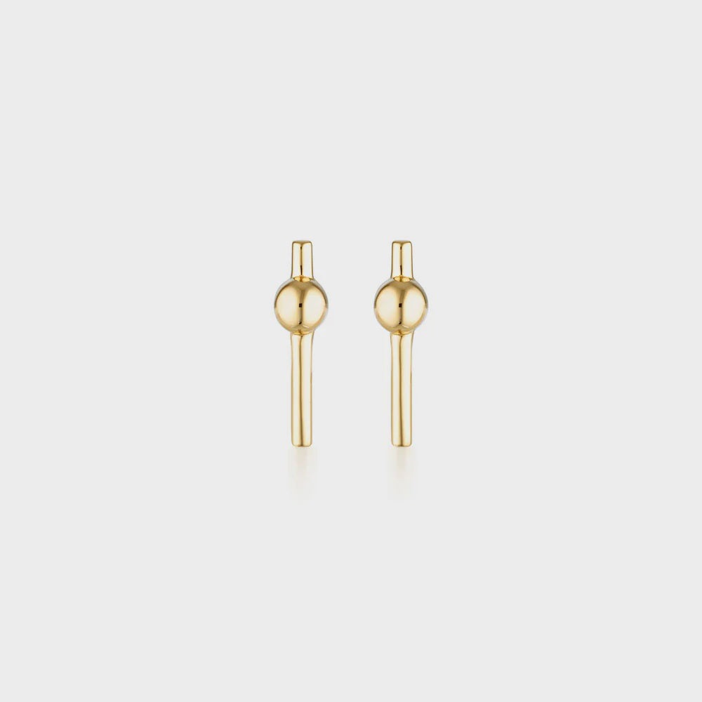 Linda Tahija Pivot Stud Earrings Gold